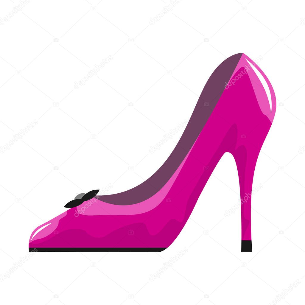 Woman shoe icon with High heels isolated on white background. Vector illustration.