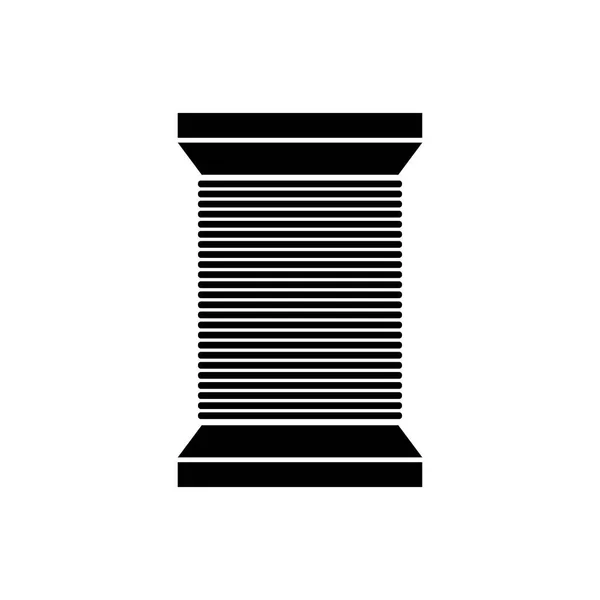 Black color tailor thread bobbin icon isolated.Vector illustraton. — Stock Vector