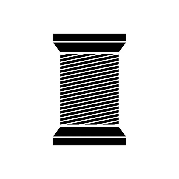 Black color tailor thread bobbin icon isolated.Vector illustraton. — Stock Vector
