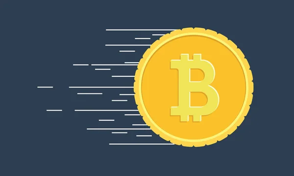 Bitcoin para hızlı hızlı hareket çizgilerle. — Stok fotoğraf