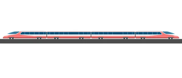 Passagier Express trein met zijaanzicht. Vector illustratie. — Stockvector