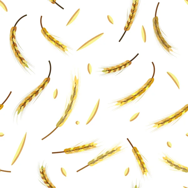 Wheat, barley or rye seamless background pattern, for your design. Vector illustration. — 스톡 벡터