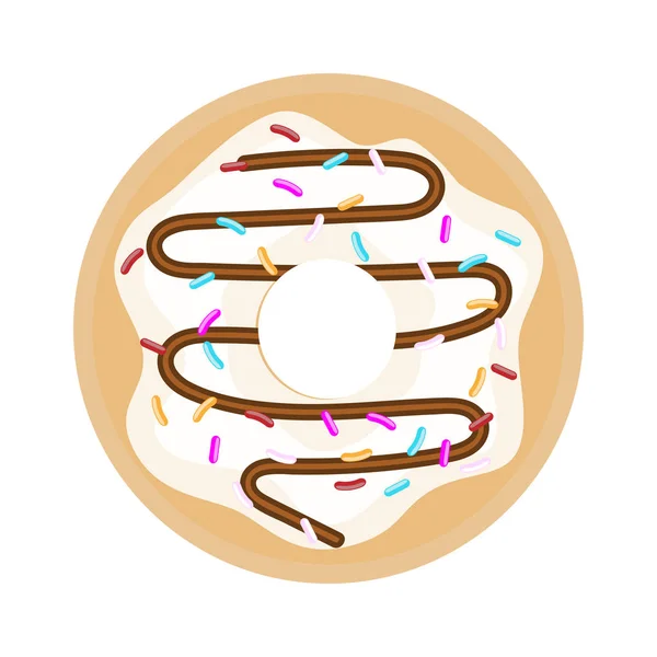 Donut glaseado de chocolate para tu diseño. Ilustración vectorial . — Archivo Imágenes Vectoriales