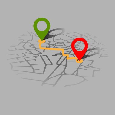 Pano kavramı tasarımı için yaratıcı İnfografik şehir haritası navigasyon. Perspektif ve gün zaman görünümü. Vektör Illustration.