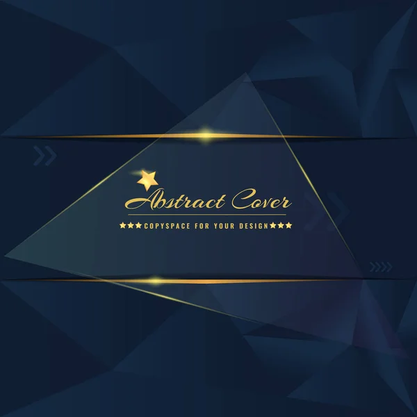 Abstract en solide Dark cover design template met gloeiende gouden elementen. Vector illustratie. — Stockvector