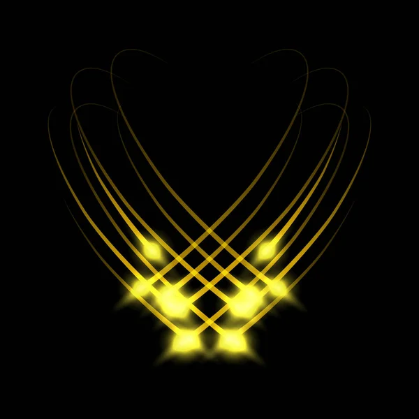 Goldfarbe Kreis glühenden Lichteffekt für Ihr Design. Vektorillustration. — Stockvektor