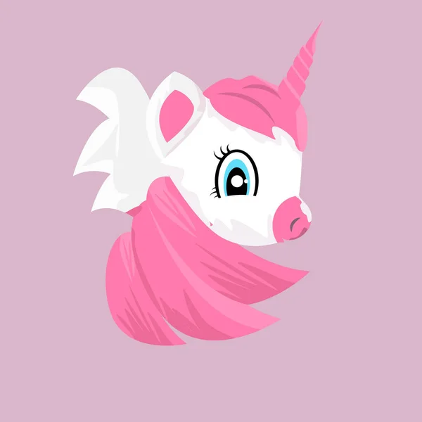 Cute little pink magical unicorn. Cartoon style unicorn for your t-shirt design. Vector illustration. — Stock Vector