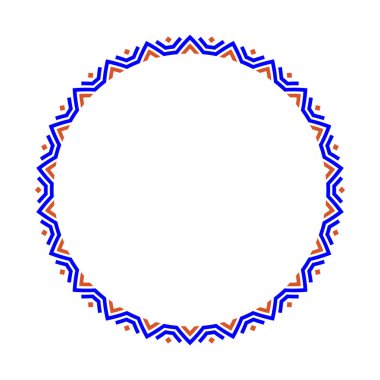 Tabak tasarımı için antika barok tarzıyla dekoratif yuvarlak çerçeve kenarı. Vektör illüstrasyonu.