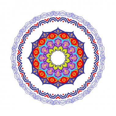 Tabak tasarımı için antika barok tarzıyla dekoratif yuvarlak çerçeve kenarı. Vektör illüstrasyonu.