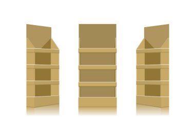 POS mockup - önden görünümü görüntüler. Düz ve katı renk tasarlamak vektör