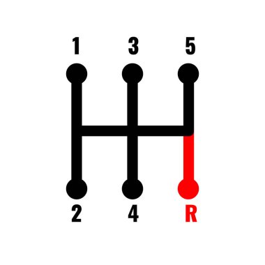 Manuel şanzıman kaydırma simgesi. T-shirt için benzersiz yaratıcı tasarım. Vektör çizimi.