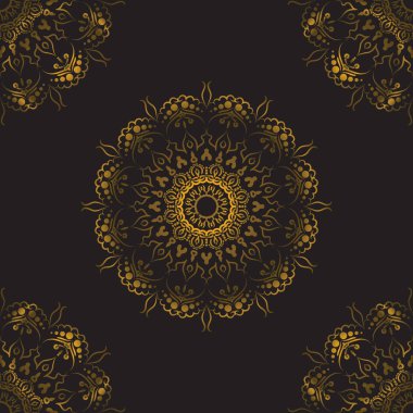 Zarif barok tarzı çiçek doodle dikişsiz tekstil arka plan. Vektör çizimi.