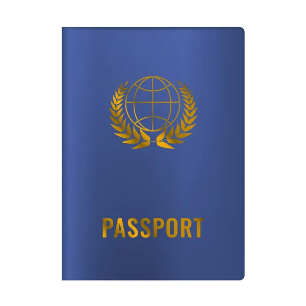 Gerçekçi yüksek detaylı pasaport Mock kadar. Vektör Illustration. Mavi renk. — Stok Vektör