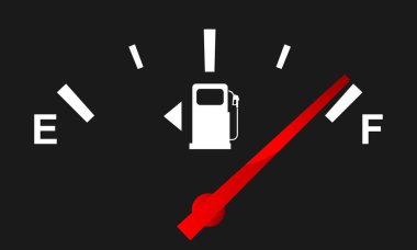 Fuel gauge for your design. Full and empty signs. Vector illustration. clipart