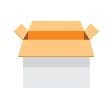 Ön manzaralı karton kutuyu açın. Metniniz veya tasarımınız için boş yer. illüstrasyon Rasterized kopya..