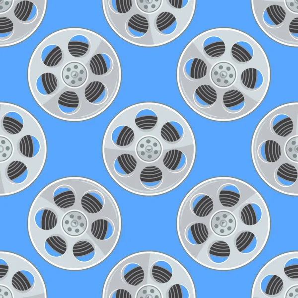 Film Reel varrat nélküli mintázat. Cinema Movie Reel textúra lapos és egyszínű. Vektoros illusztráció — Stock Vector