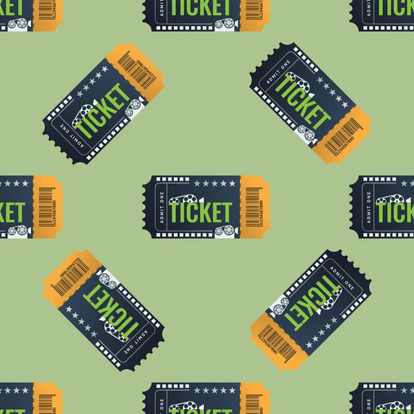 Cinema ticket patrón sin fisuras. Textura de diseño de color plano y sólido. Ilustración vectorial . — Vector de stock