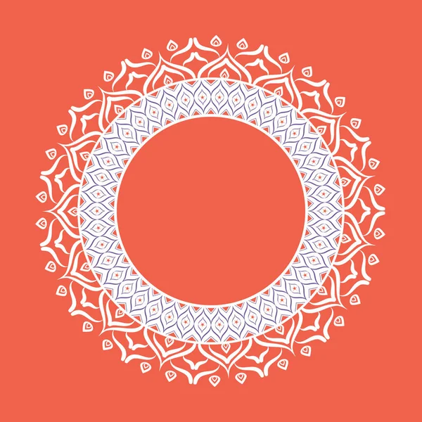 Bunte Hand gezeichnet floralen Mandala Geometrie Kreis Element. Vektorillustration. — Stockvektor