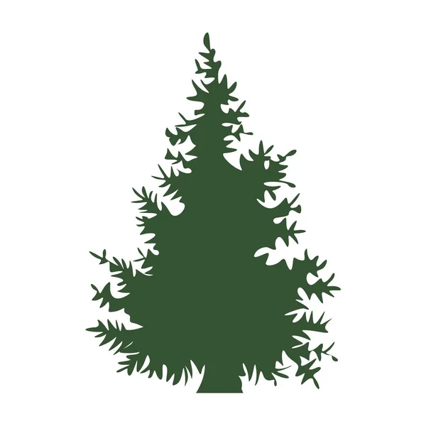 Χειροποίητο δέντρο Fir με για το σχεδιασμό σας. Χειροποίητο χριστουγεννιάτικο δέντρο σε στυλ κινουμένων σχεδίων. Εικονογράφηση διανύσματος. — Διανυσματικό Αρχείο