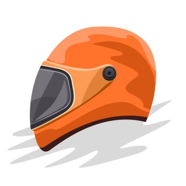 Bisikletli yarış kaskı. Düz ve katı renkli çizgi film stili vektör çizimi.