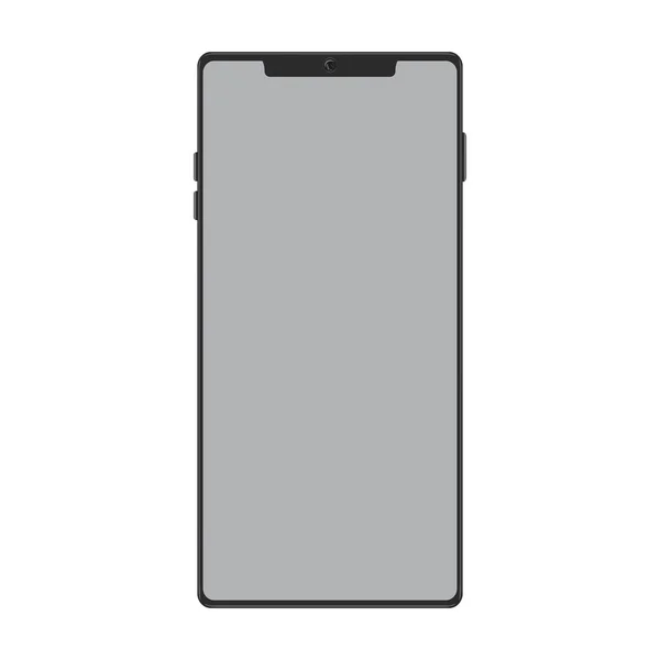 Czarny model smartfona. Płaskie i stałe kolor styl wektor ilustracja. — Wektor stockowy