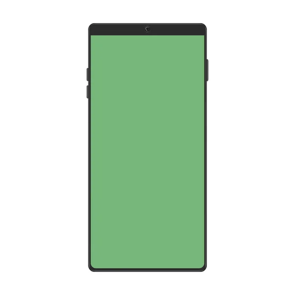 Zwarte smartphone mock up. Vlakke en effen kleur stijl vector illustratie. — Stockvector