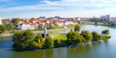 Minsk, Nemiga 'nın havadan görünüşü. Beyaz Rusya