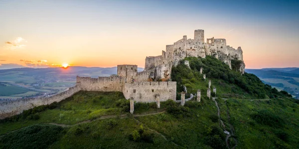 Veduta aerea del castello Spissky in Slovacchia — Foto Stock