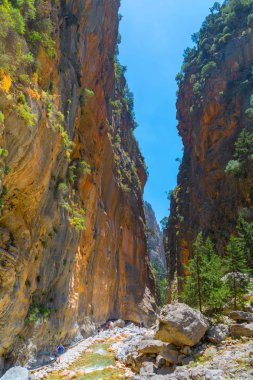 Geçit ünlü Samiriye Gorge, Crete, Yunanistan