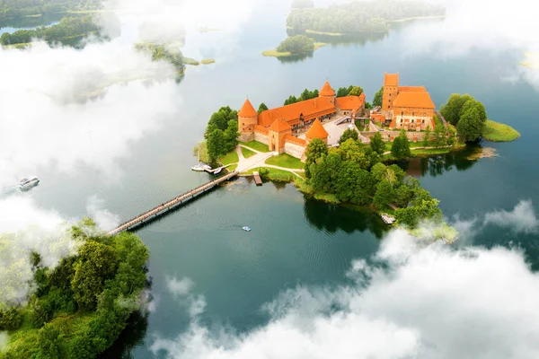 Veduta Aerea Del Vecchio Castello Trakai Lituania — Foto Stock