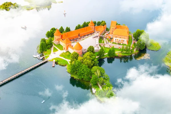 Veduta Aerea Del Vecchio Castello Trakai Lituania — Foto Stock