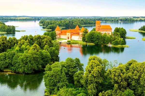 老城堡的鸟瞰图 特拉凯 立陶宛 — 图库照片