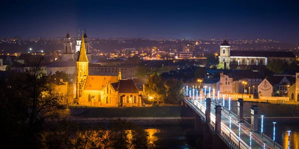 Panorama do rio e cidade de Kaunas — Fotografia de Stock