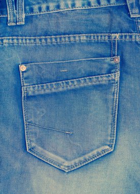 Mavi jeans cebinde bir retro vintage instagram filtre etkisi app veya eylem ile tonda
