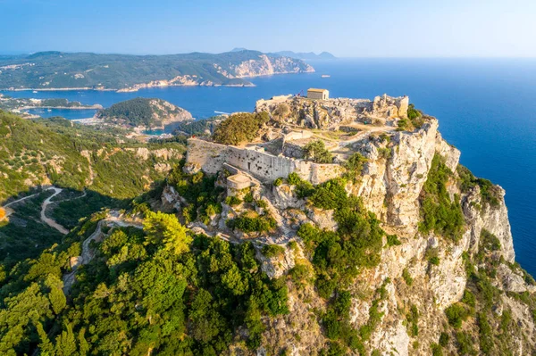 Angelokastro kale, Corfu Island, Yunanistan eski kalıntıları