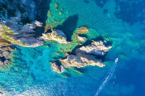 Bahía Paleokastritsa Isla Corfú Archipiélago Jónico Grecia — Foto de Stock