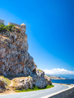 Fortezza, Rethimno, Girit, Yunanistan eski kasaba tepedeki Venedik Kalesi.