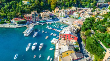 Güzel Yalı renkli evlerin Portofino, İtalya