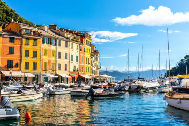 Güzel Yalı renkli evlerin Portofino, İtalya