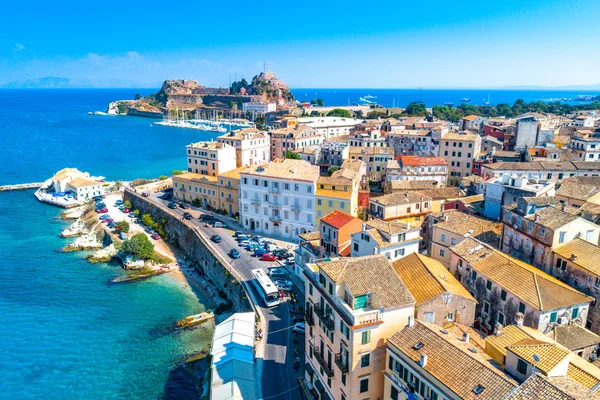 Панорамний вид на Керкіра, столиці острова Корфу — стокове фото