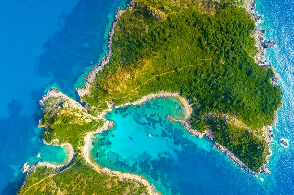 Porto Timoni är en fantastisk vackra Dubbelrum strand i Korfu, Grekland — Stockfoto
