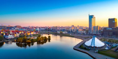 Minsk, Nemiga 'nın havadan görünüşü. Beyaz Rusya