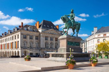 Monument of Jeanne dArc on Place du Martroi in Orleans, France clipart