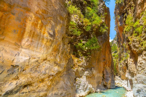 Verstrijken van de beroemde Samaria kloof, Kreta, Griekenland — Stockfoto