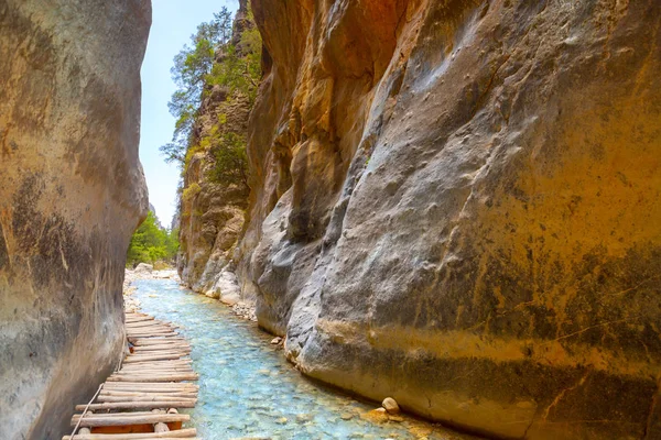 Geçit ünlü Samiriye Gorge, Crete, Yunanistan