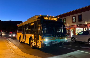 Breckenridge, Breckenridge, CO / USA - 28 Eylül 2020: Breckenridge City 'de gece görüşü
