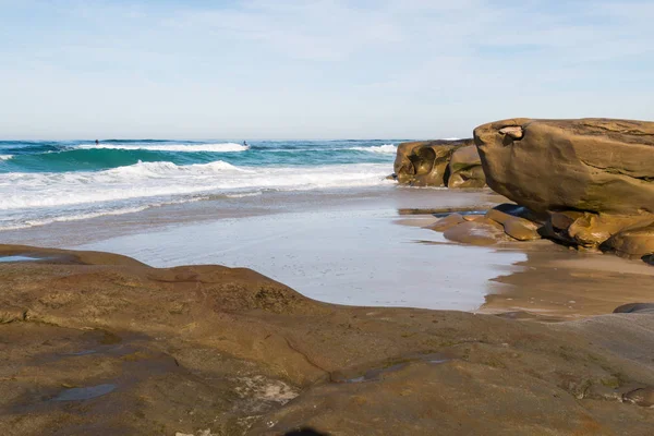 Formações Rochosas Arenito Windansea Beach Local Surf Popular Jolla Califórnia — Fotografia de Stock