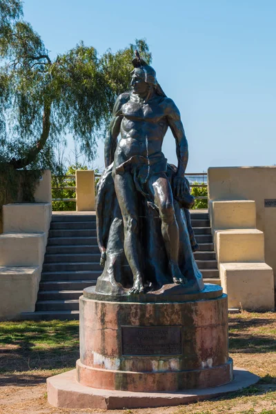 Σαν Ντιέγκο Καλιφόρνια Απριλίου 2017 Χάλκινο Άγαλμα Τίτλο Ινδιάνος Από — Φωτογραφία Αρχείου