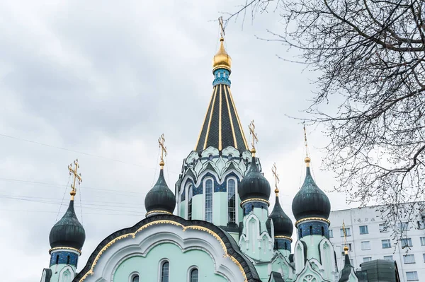 Moskva Rusko Kopule Chrámu Vzkříšení Sokolniki — Stock fotografie