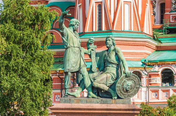 Minin Požarského Pomník Rudém Náměstí Moskvě — Stock fotografie